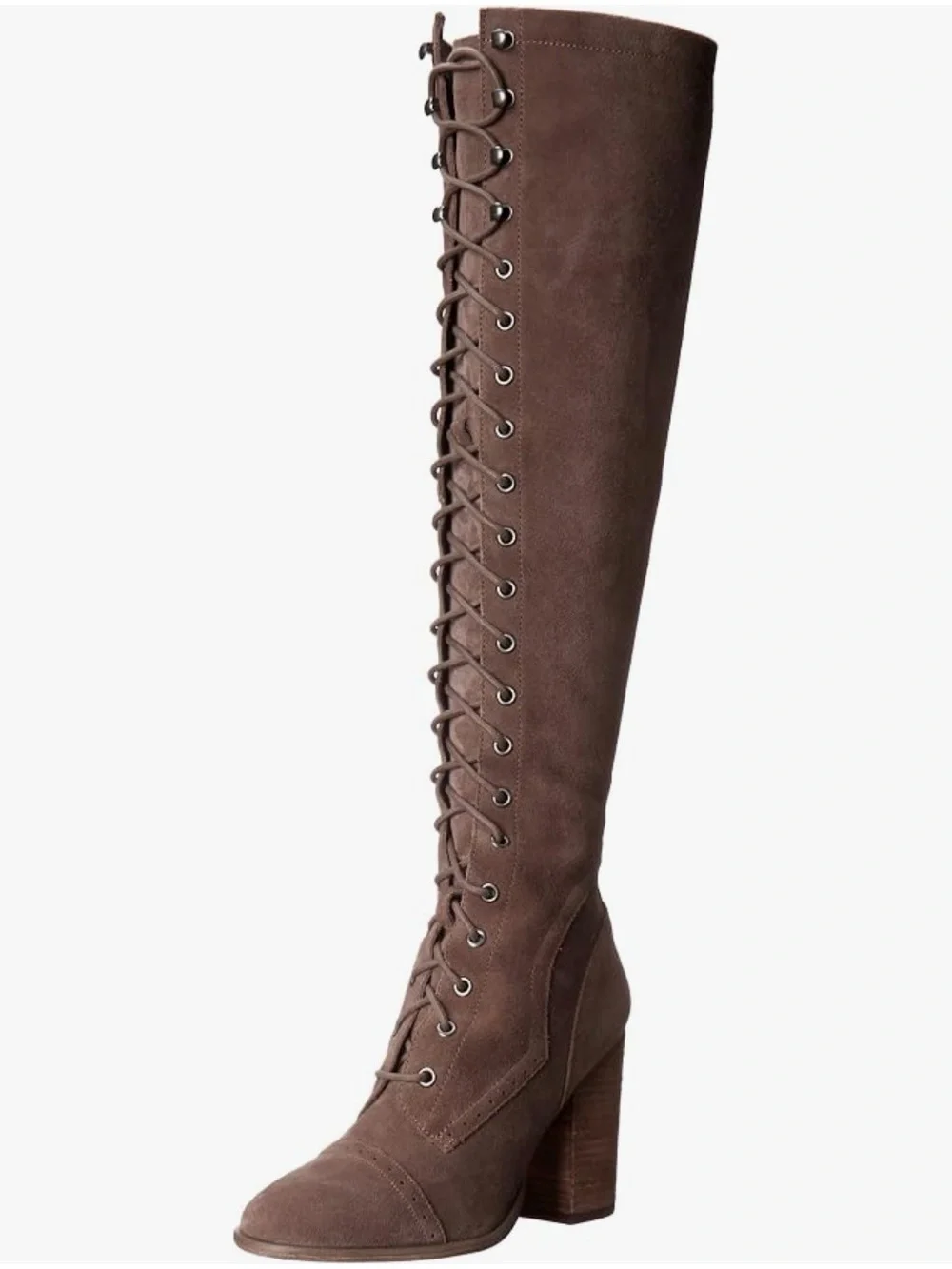 Carlos by Carlos Santana Brown Over-the-Knee Lace-Up Block Heel Boots